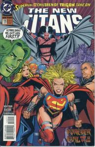 After coming home to Raven in her apartment, Supergirl gears up to fight the Titans in New Titans #120.