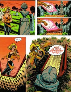 Terra pries open her notorious predecessor's coffin in what has to be the most notorious scene from a 1990s Titans comic and one that would ask a question that took about a decade to answer.